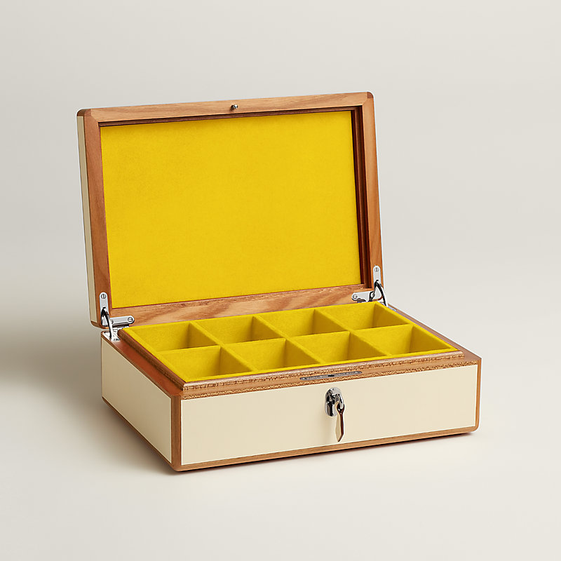 Amalthee Jumping H watch box, large model - Beige | Hermès Macau SAR